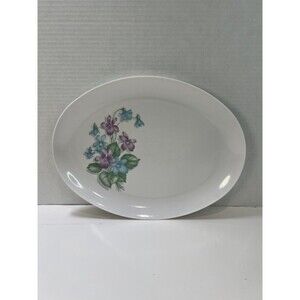VTG MCM Royalon Corsage Violet Melmac Oval Serving Tray Purple #313 13.25"